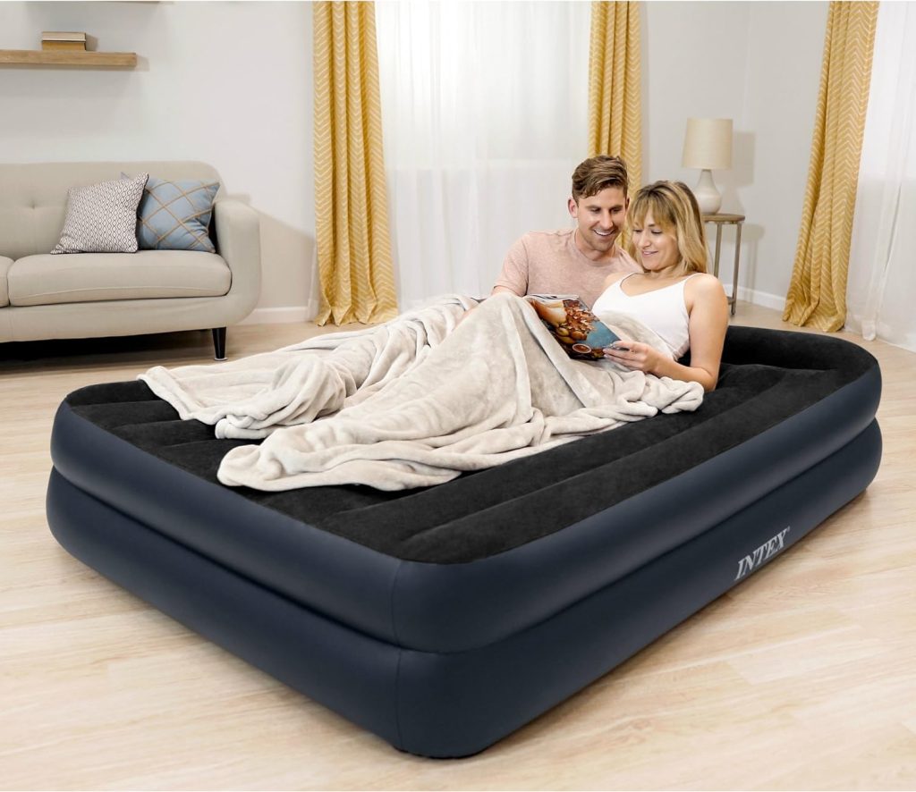 Intex Dura-Beam Standard Series Pillow Rest Raised Airbed w/Built-in Pillow  Electric Pump