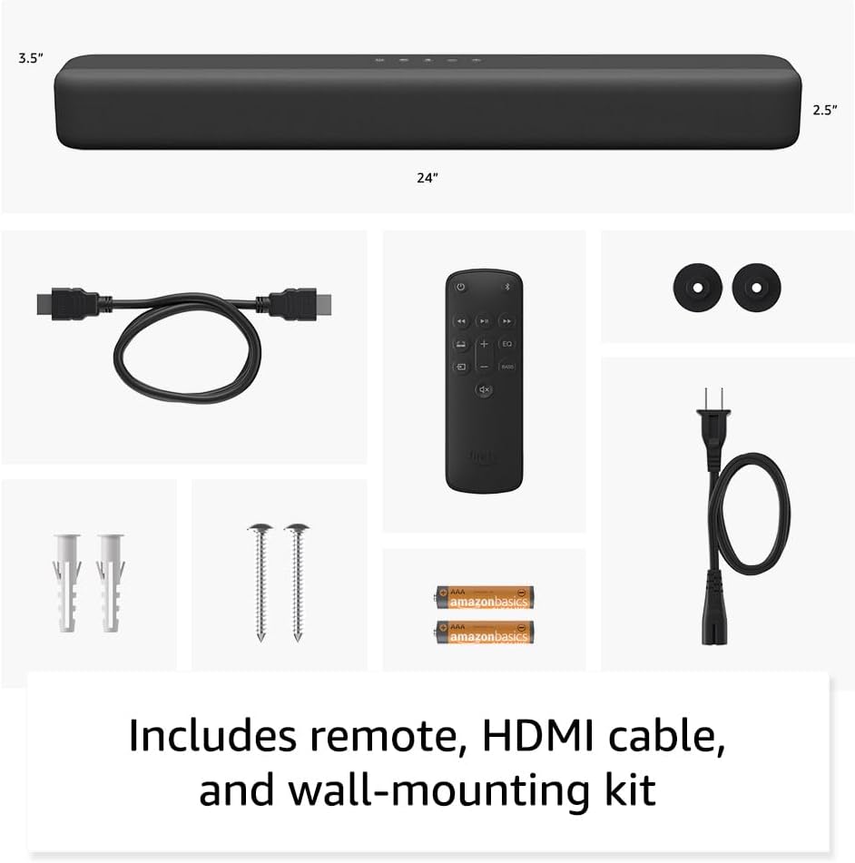 Introducing Amazon Fire TV Soundbar, 2.0 speaker with Dolby Audio, DTS Virtual:X, Bluetooth connectivity