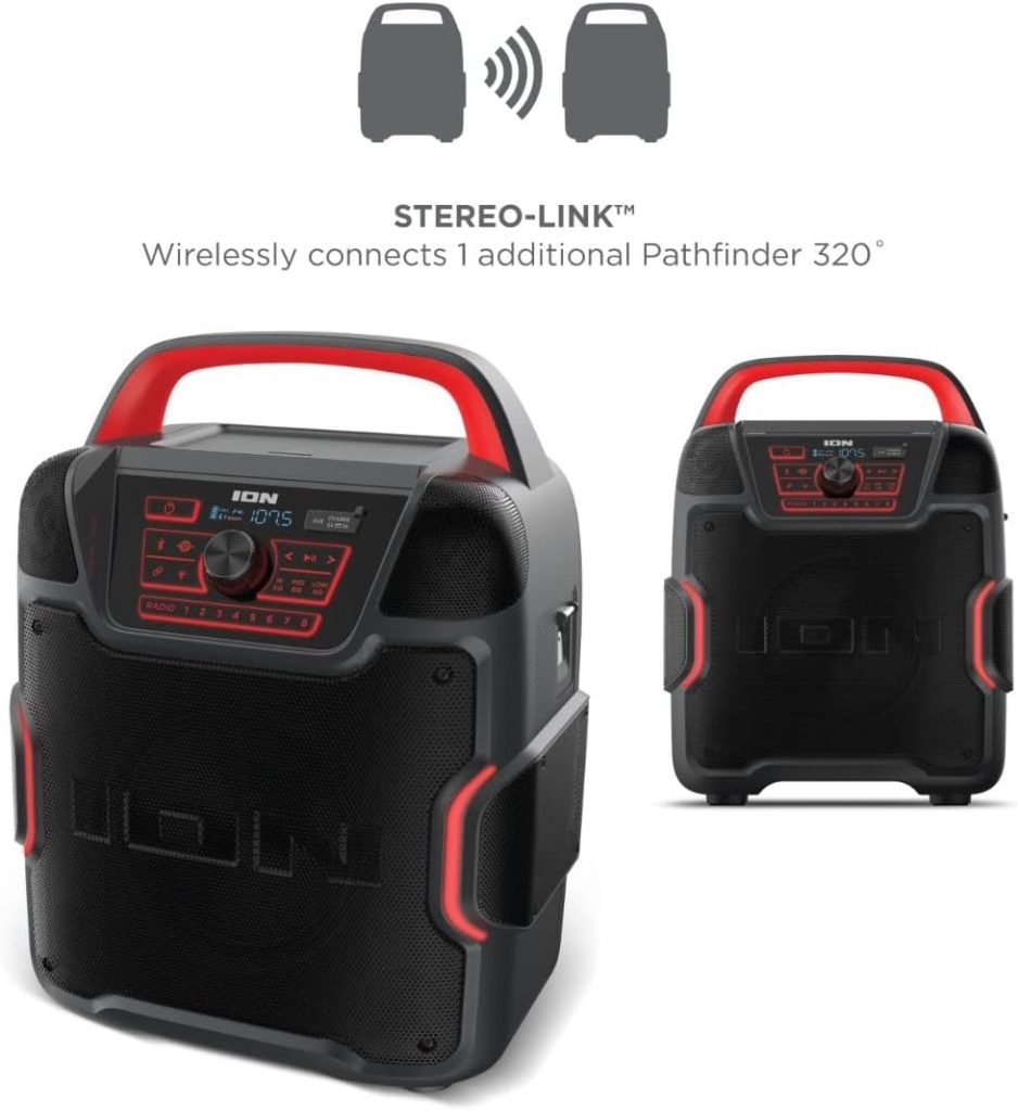 iOn Audio Pathfinder 320 All Weather Bluetooth Speaker (Renewed), Black