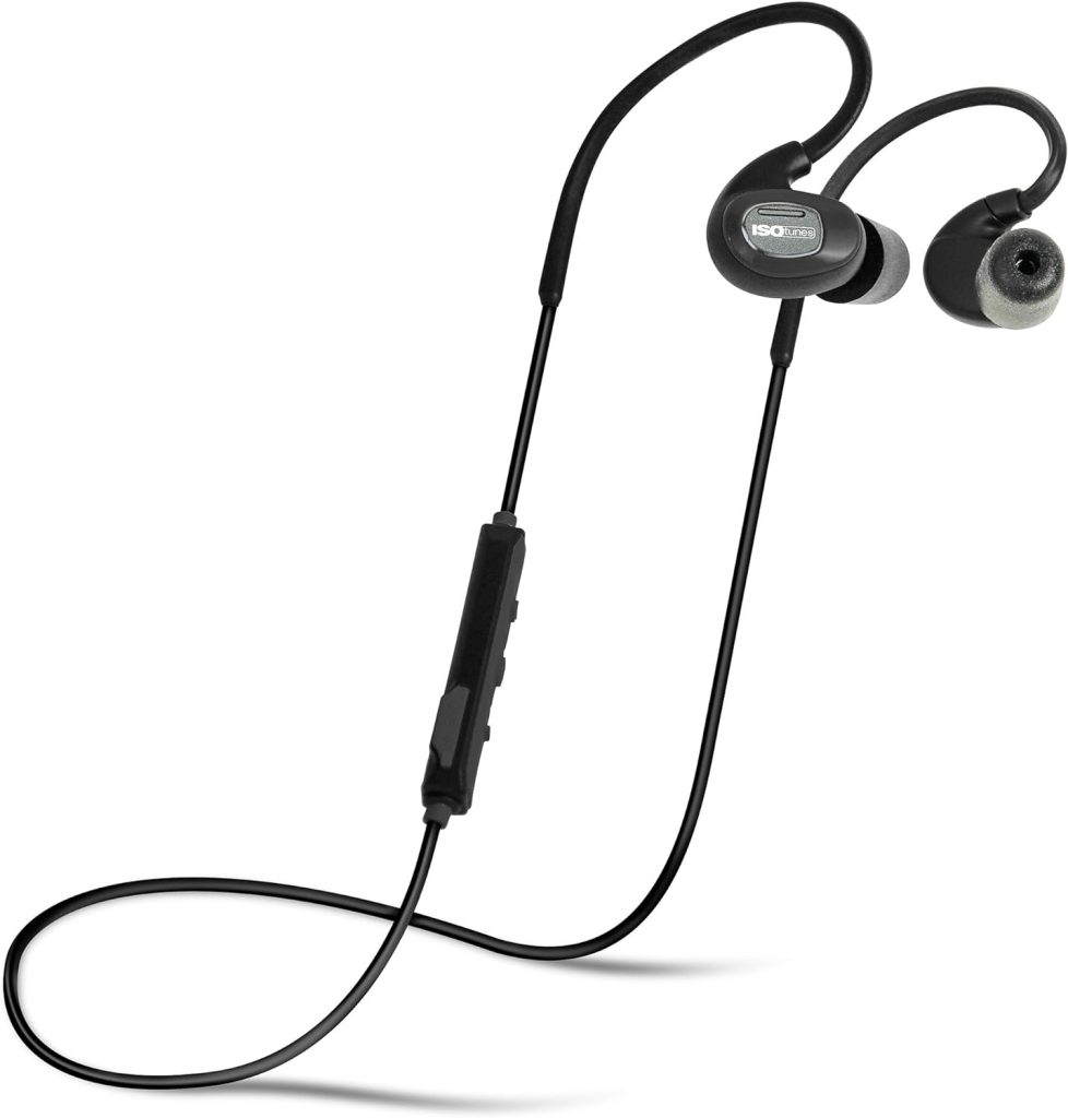 ISOtunes PRO Bluetooth Earplug Headphones, 27 dB Noise Reduction Rating, 10 Hour Battery, Noise Cancelling Mic, OSHA Compliant Bluetooth Hearing Protector (Matte Black)