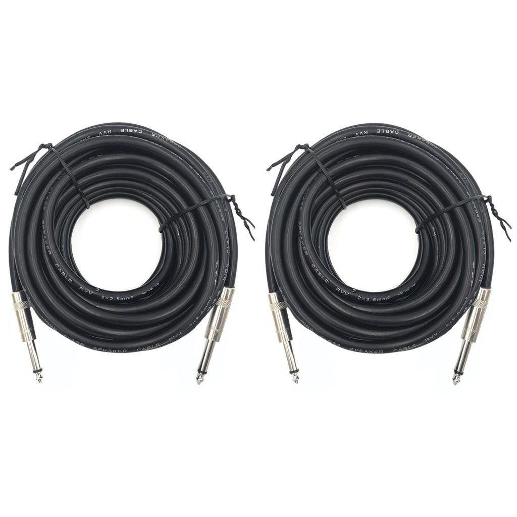 ITSROCK 2 Pack 30ft 14 Inch to 14 Inch Male Speaker Cable, 30 feet 6.35mm Stereo Audio Connection Cord, 12 Gauge AWG Wire¡­