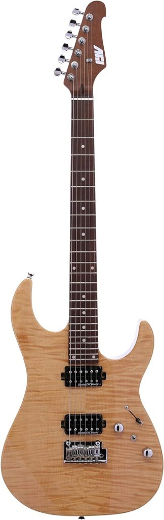 IYV 6 String Solid-Body Electric Guitar, Right, Nature (IS-400 HH)