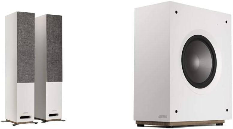 Jamo Studio Series S 807 White Floorstanding Speakers - Pair  S 810 SUB White NA