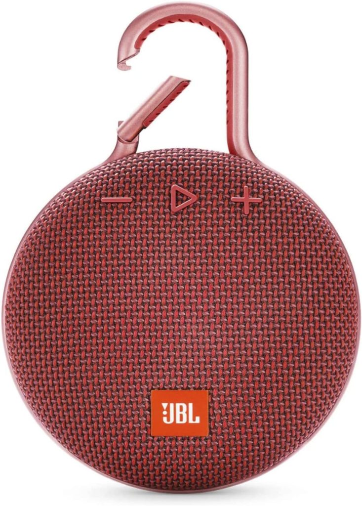 JBL Clip 3, Fiesta Red - Waterproof, Durable  Portable Bluetooth Speaker - Up to 10 Hours of Play - Includes Noise-Cancelling Speakerphone  Wireless Streaming