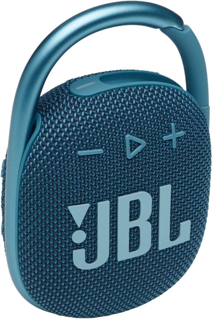 JBL Clip 4 - Portable Mini Bluetooth Speaker, big audio and punchy bass, integrated carabiner, IP67 waterproof dustproof, 10 hours of playtime, speaker for home, outdoor travel (Blue)