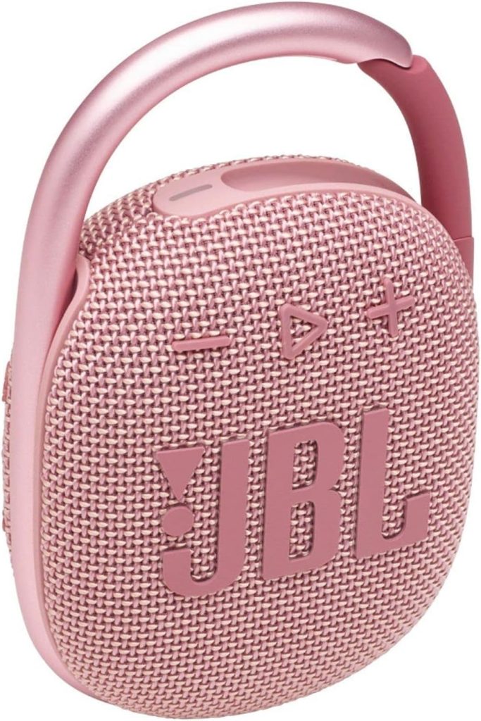 JBL Clip 4 - Portable Mini Bluetooth Speaker for home, outdoor and travel, big audio and punchy bass, integrated carabiner, IP67 waterproof and dustproof, 10 hours of playtime (Pink)