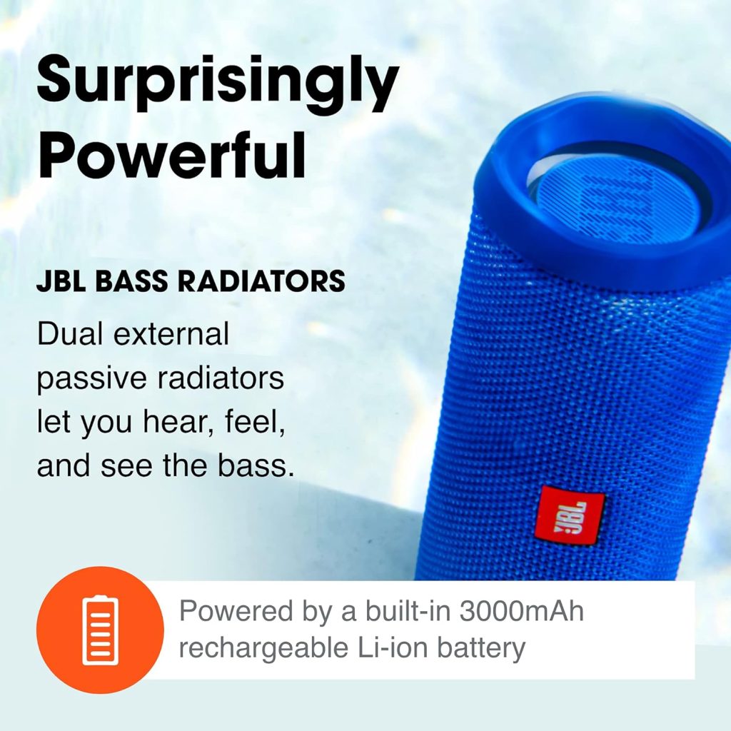 JBL Flip 4, Black - Waterproof, Portable  Durable Bluetooth Speaker - Up to 12 Hours of Wireless Streaming - Includes Noise-Cancelling Speakerphone, Voice Assistant  JBL Connect+