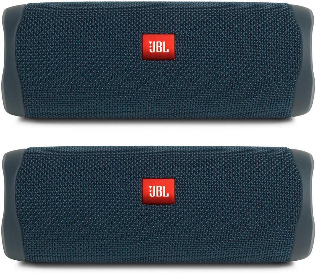 JBL Flip 5 Waterproof Portable Wireless Bluetooth Speaker Bundle - (Pair) Blue