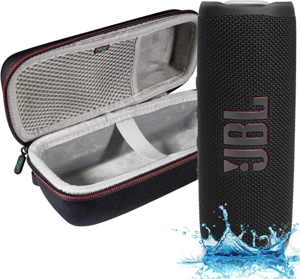 JBL Flip 6 - Waterproof Portable Bluetooth Speaker, Powerful Sound and deep bass, IPX7 Waterproof, 12 Hours of Playtime with Megen Hardshell Case