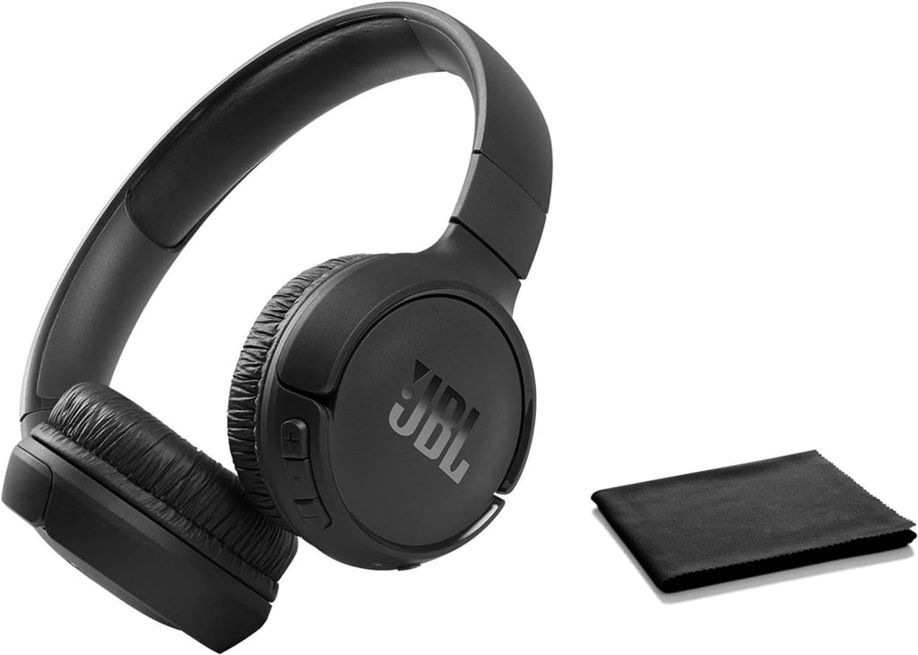 JBL Tune 510BT: Wireless Bluetooth On-Ear Headphones with Purebass Sound - with Cleaning Cloth - Black