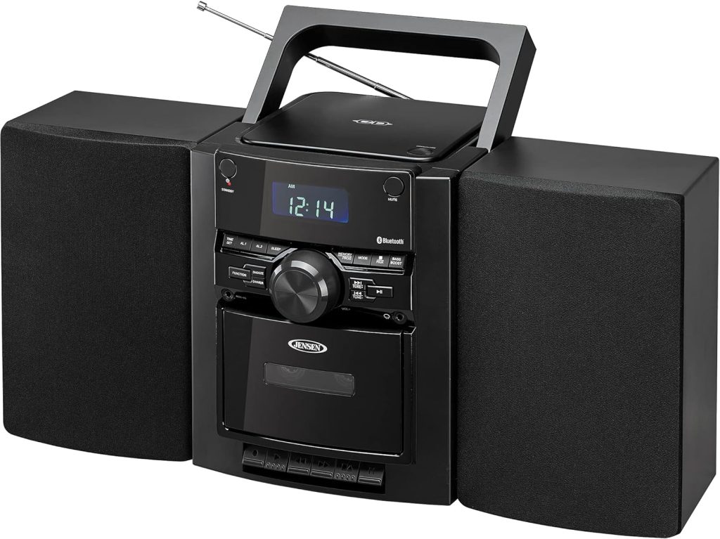 JENSEN® Portable Stereo Bluetooth CD Music System with Cassette and Digital AM/FM Radio