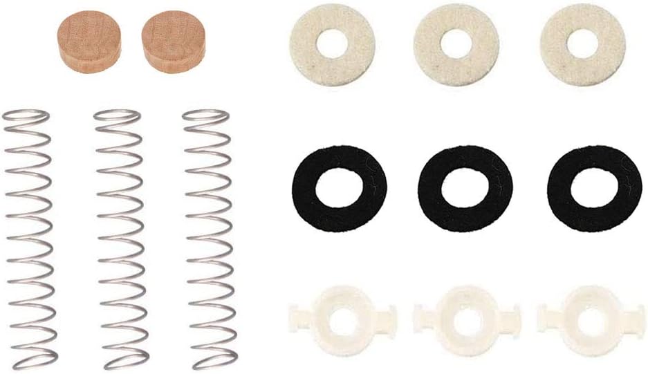 Jiayouy 14Pcs Trumpet Valve Spring Felt Washers Cork Pad Set Trumpet Valve Replacement Parts