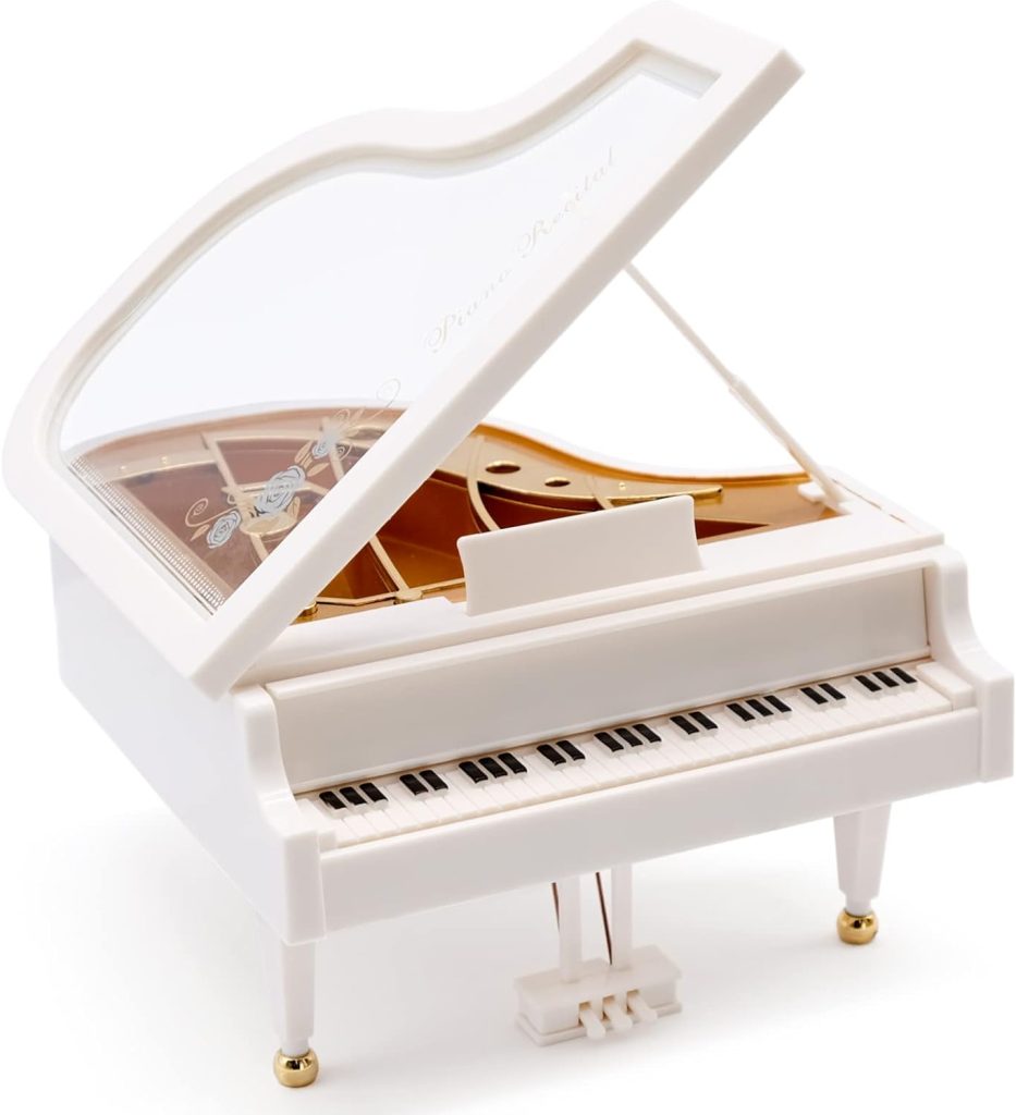 JJYHEHOT Piano Music Box, Wind Up Musical Boxes, Classical Music Box for Girls Birthday Gift or Desk Decoration Ornament