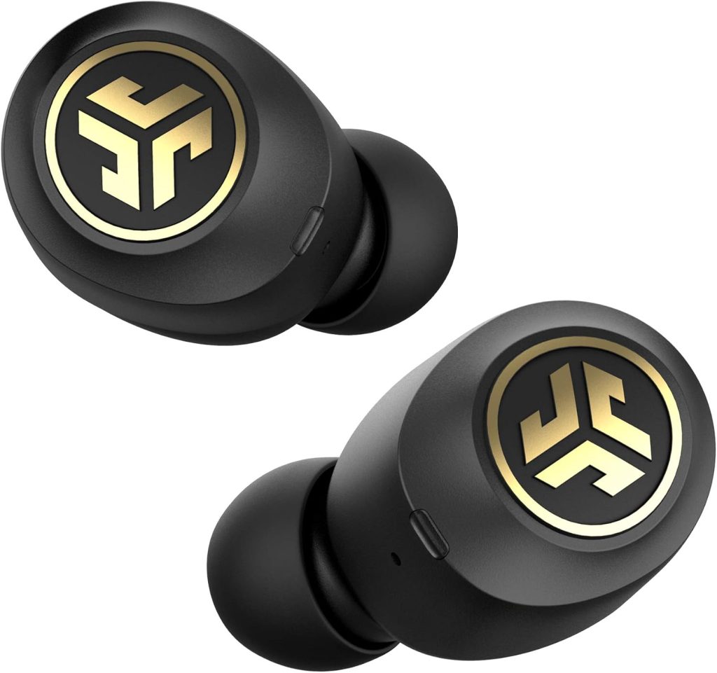 JLab JBuds Air Icon True Wireless Signature Bluetooth Earbuds + Charging Case, Black  Gold, IP55 Sweat Resistance, Bluetooth 5.0 Connection, Stereo Phone Calls, 3 EQ Sound Settings
