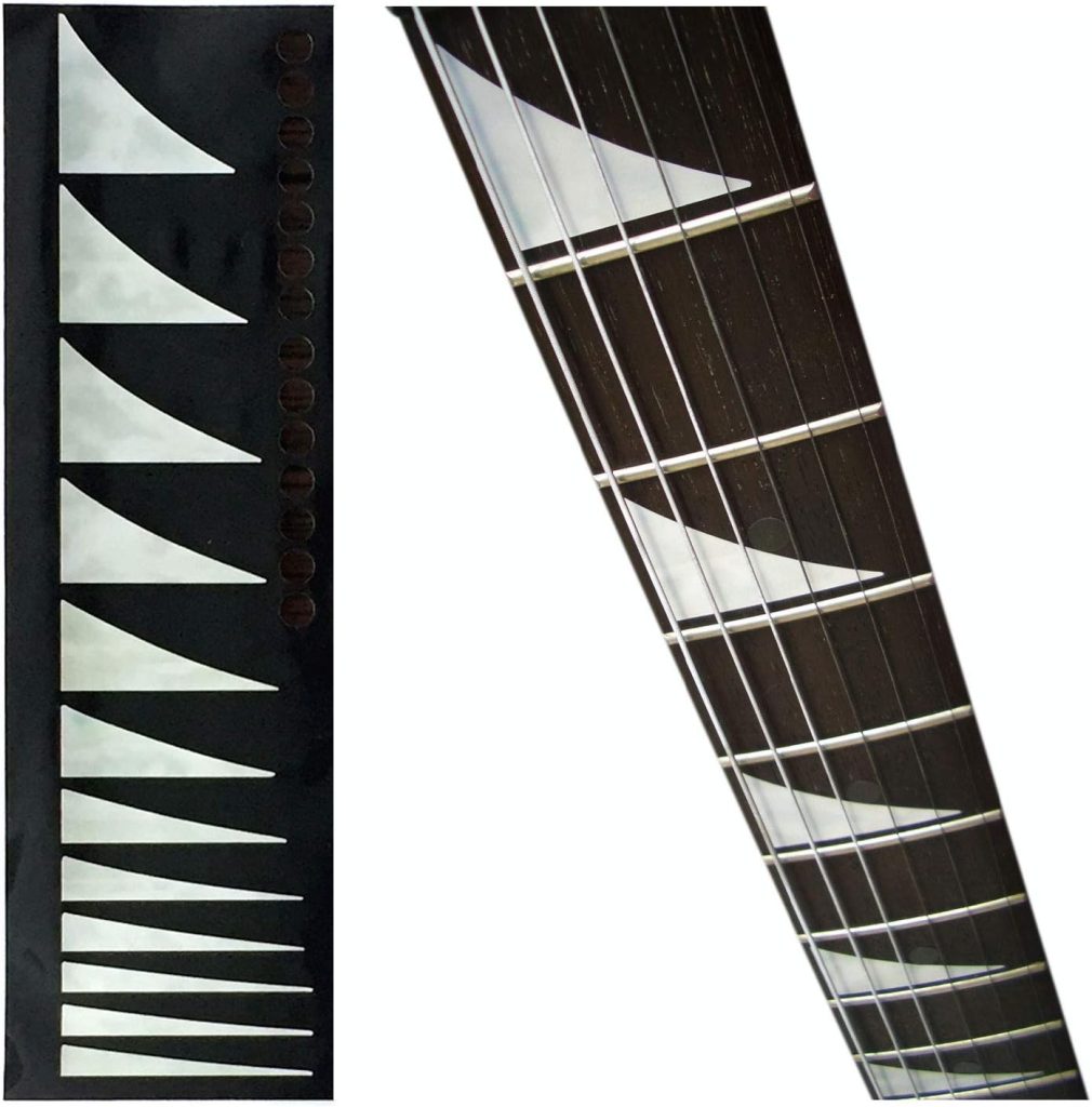 Jockomo Shark Fin (White Pearl) with Rosewood Dot Guitar Inlay Sticker