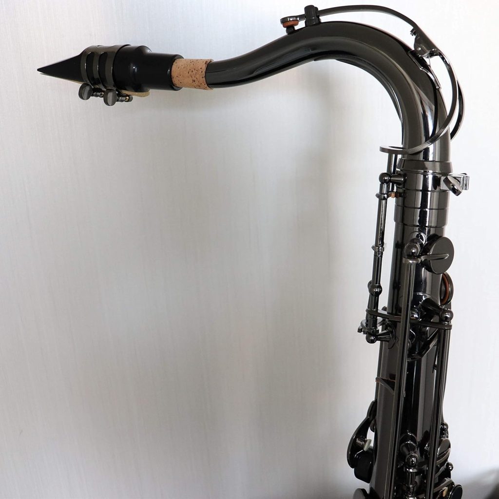 JodyBlues JTS-802 Tenor Saxophone Bb Professional Black lacquered Tenor Sax with Cleaning Cloth，Gloves, Carrying Case, Mouthpiece, Neck Straps,Reeds