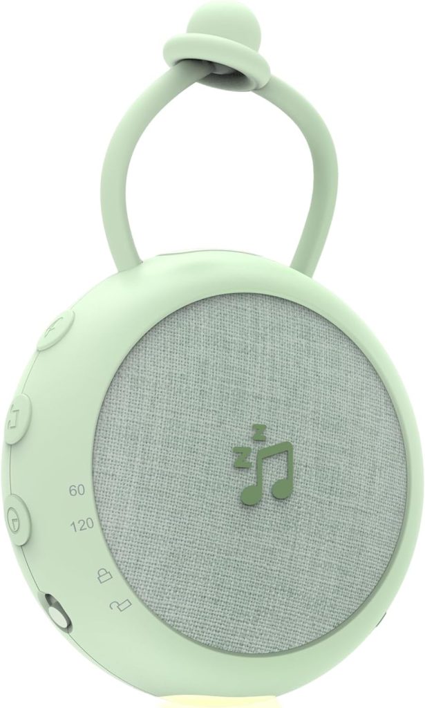 JolyWell Portable Sound Machine Baby - White Noise Machine, Sound Machine with Night Light, Travel Sound Machine for Adults, White Noise for Sleeping, Powerful Battery, 21 Soothing Sounds, Green