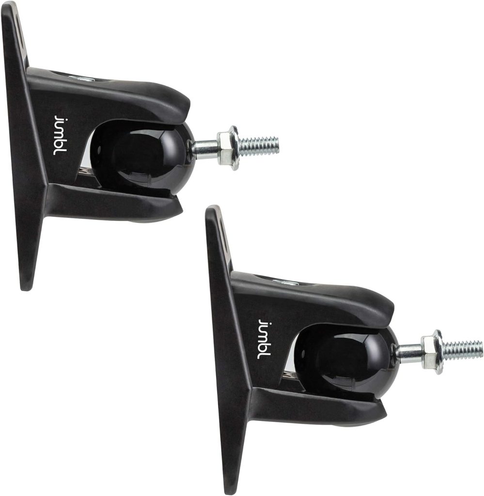 Jumbl SINSB7B ProGrip Ultra Stainless Steel Speaker Wall Mount Bracket, Black, Pair of 2