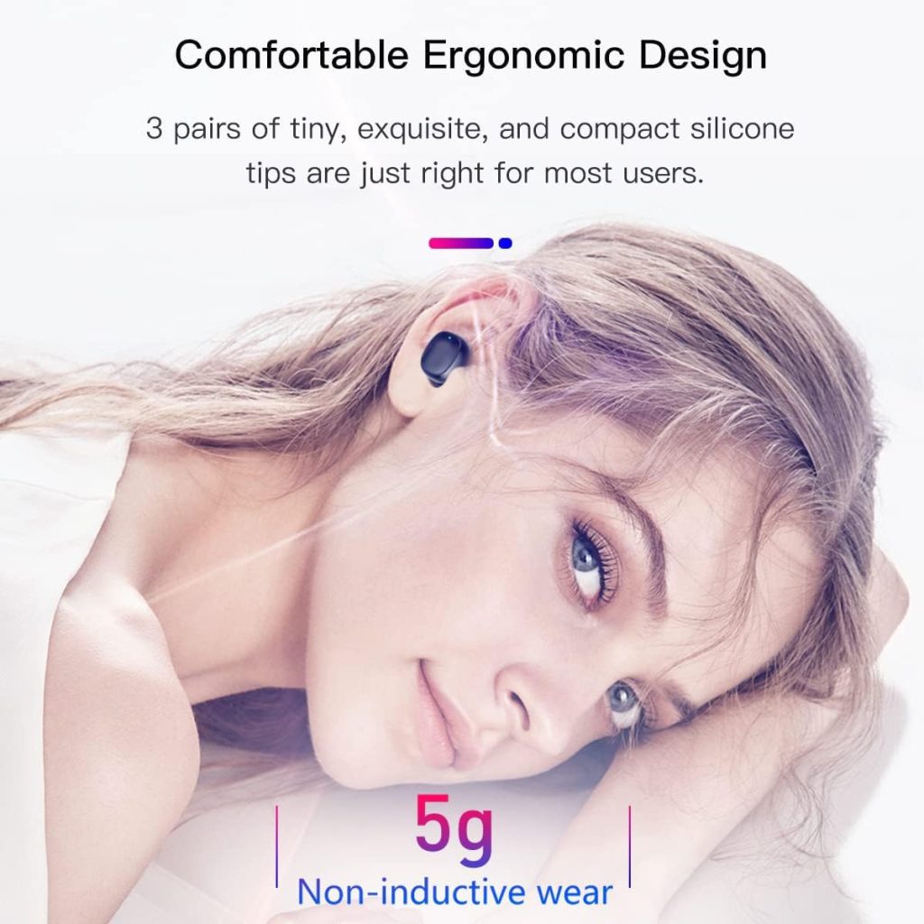 KENKUO Wireless Earbuds for Small Ear Canals, only 3g Light Weight, Cute Colors for Women  Kids Earbuds, Bluetooth 5.2 Ear Buds, Fast Charging Case, Wirleless Earphones for iPhone Android, Purple