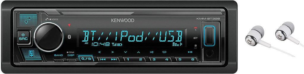 Kenwood Bluetooth USB MP3 WMA AM/FM Digital Media Player Dual Phone Connection Pandora Car Stereo Receiver/Free Alphasonik Earbuds