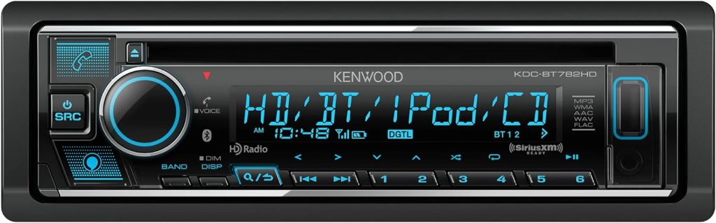 KENWOOD KDC-BT782HD Single DIN Bluetooth CD Car Stereo Receiver with Amazon Alexa Voice Control | LCD Text Display | USB  Aux Input