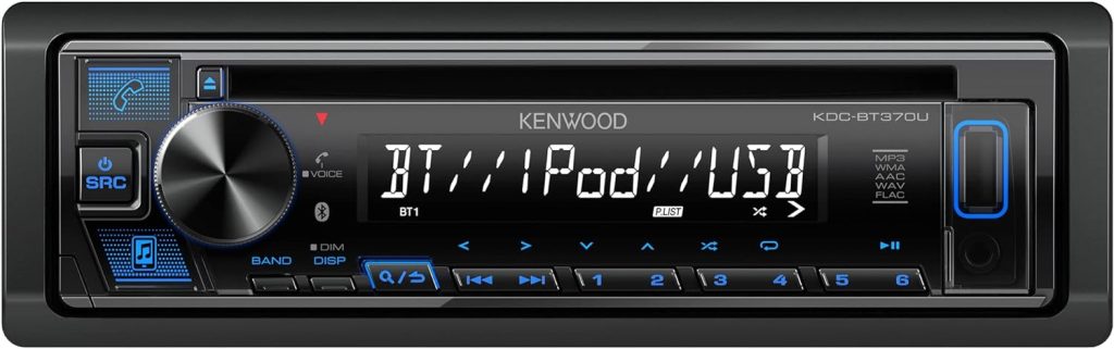 KENWOOD KMM-BT270U Bluetooth Digital Media Car Stereo Receiver with USB Port – AM/FM Radio, MP3 Player, High Contrast LCD, Detachable Face Plate, Single DIN, 13-Band EQ