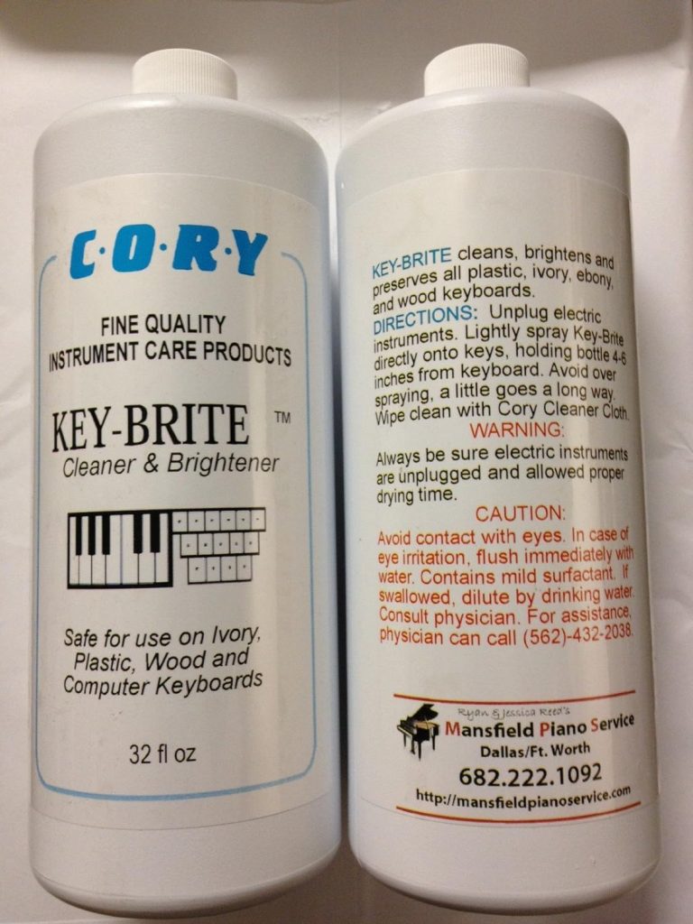 Key-Brite Piano Key Cleaner 8 oz by Cory, Distributed by A Fully Authorized Cory Products Dealer