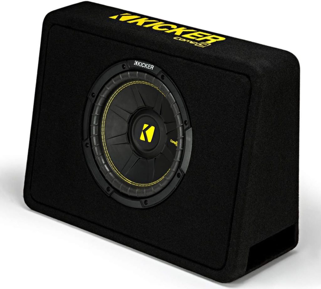 Kicker 10-Inch CompC 2-Ohm Loaded Shallow Subwoofer Box Enclosure
