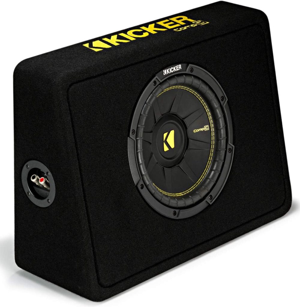 Kicker 10-Inch CompC 2-Ohm Loaded Shallow Subwoofer Box Enclosure