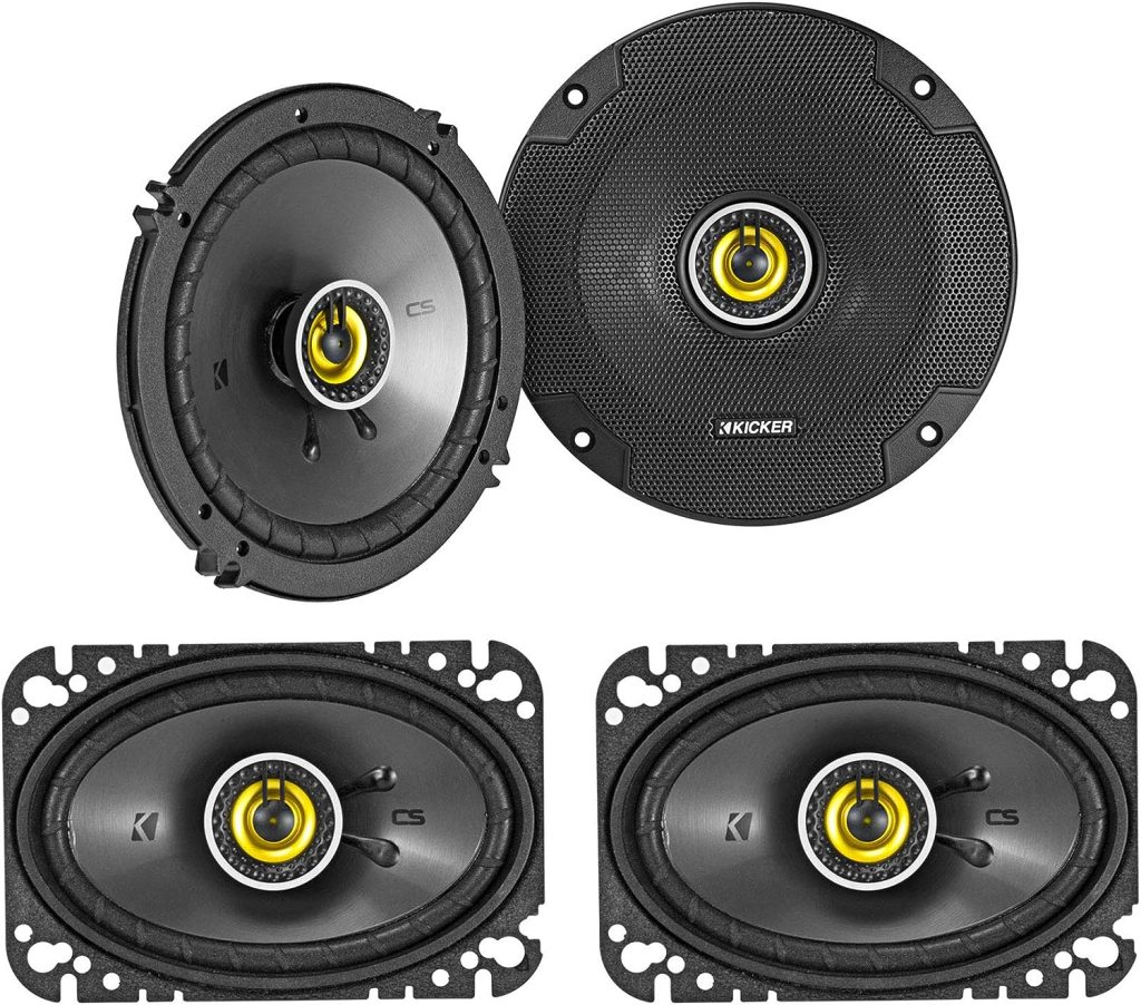 KICKER (2) 46CSC654 6.5 300w Car Audio Speakers+(2) 46CSC464 4x6 300w Speakers