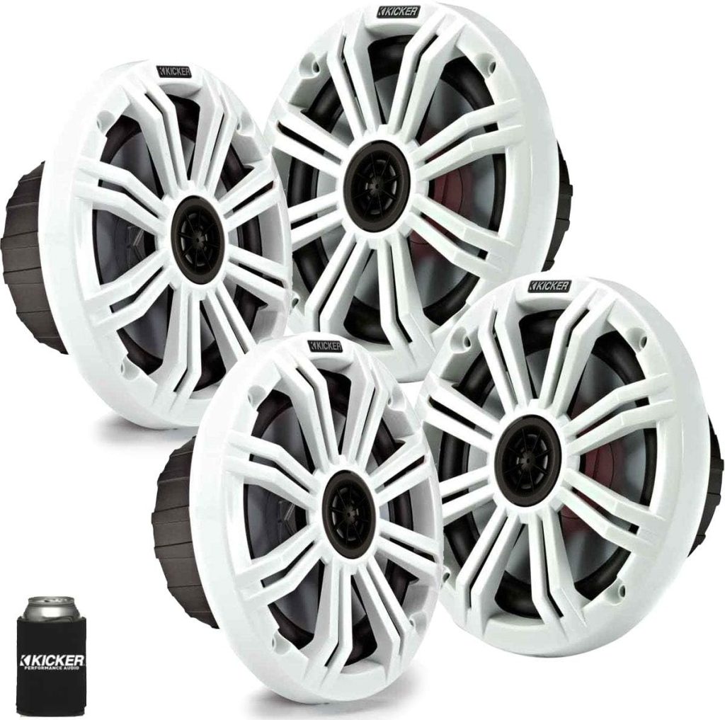 KICKER 6.5 White Marine Speakers (Qty-4) 2 Pairs of OEM Replacement Speakers