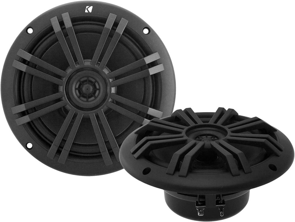 KICKER Black OEM Replacement Marine 6.5 4 Ohm Coaxial Speakers