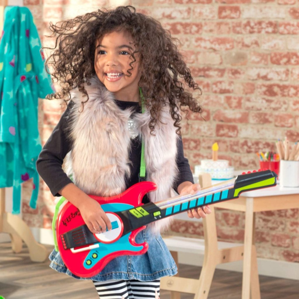 KidKraft Lil Symphony Electric Guitar Toy with Lights, Sounds and Adjustable Strap, Gift for Ages 3+, Amazon Exclusive