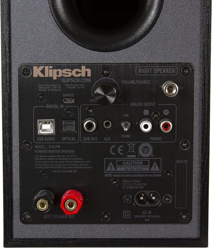 Klipsch R-41PM Powered Bookshelf Speaker,Black
