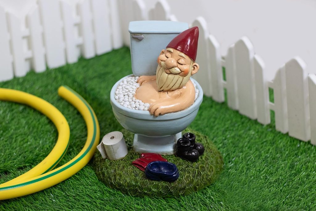 Kwirkworks Funny Garden Gnome Décor | Fun Lawn Gnome Figurine w/ Adorable Design, All-Weather Yard Art Garden Decoration | Superb Home Gift | 9x8x8 Inches