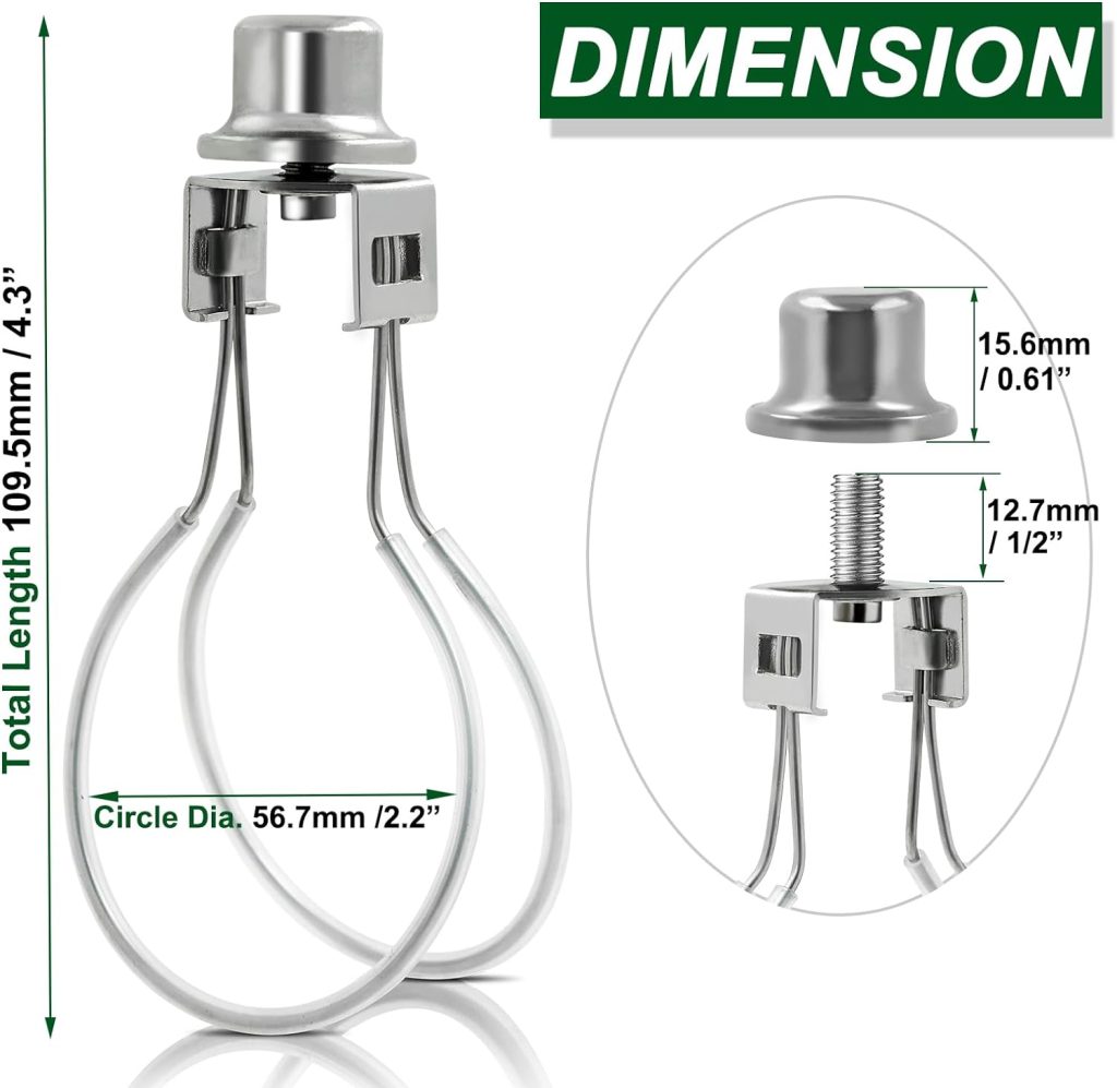 Lamp Shade Light Bulb Clip Adapter,Lamp Shade Holder Includes Finial and Lampshade Levellers to Keep Lamp Shade in Place,Clip on Lampshade Adapter (Bronze Color -2PCS/PACK)