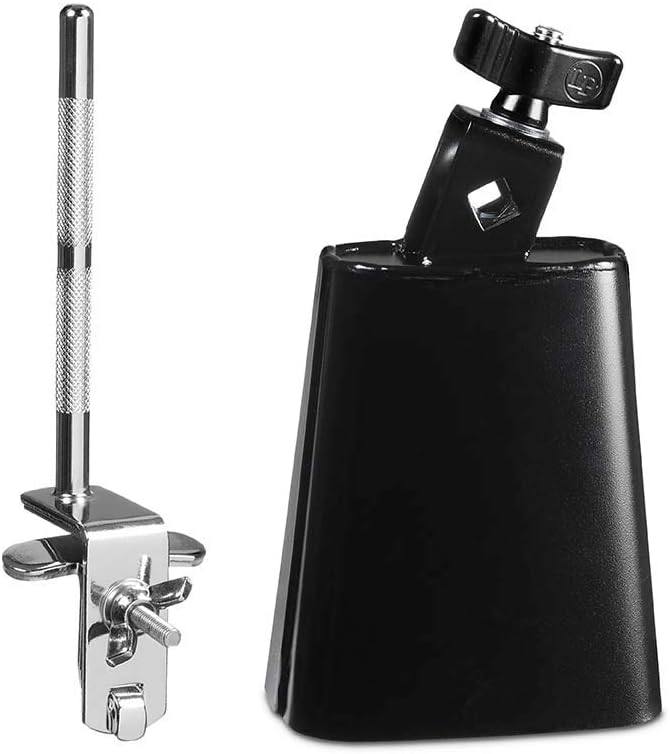 Latin Percussion City Cowbell with Mount (LP20NY-K),Silver,Black