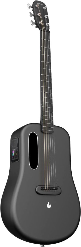 LAVA ME 3 Carbon Fiber Guitar Acoustic Electric Smart Guitar with Tuner, Recording and Beat Functions, Multiple Performance Effects, Beginners, Adults, Right Travel Guitar(36inch Space Grey Ideal Bag)