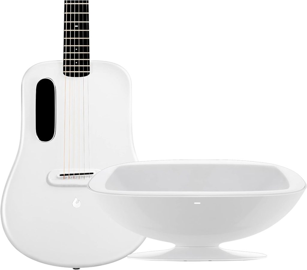 Lava Music ME 3 36 Smart Guitar in White with Space Bag  Charging Dock