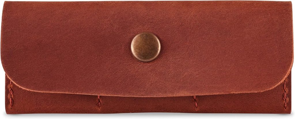 Leather Guitar Pick Holder, Guitar Pick Holder Case Bag, Plectrum Case Bag, Pick Cover, Gift for Guitar Players (Cognac)