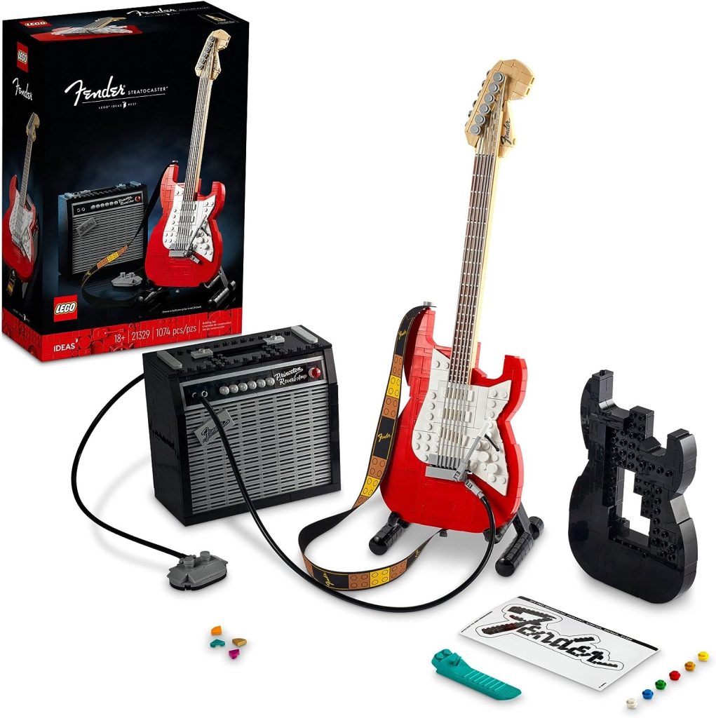 LEGO Ideas Fender Stratocaster 21329 DIY Guitar Model Building Set for Music Lovers, Complete with 65 Princeton Reverb Amplifier  Authentic Accessories, Perfect Way to Rock Gift Giving