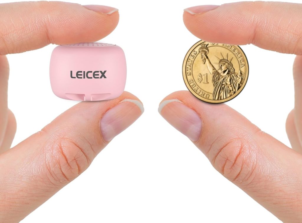 LEICEX Smallest Bluetooth Speaker, Mini Wireless Cute Bluetooth Speaker with Bluetooth 5.0 Perfect for Travel Outdoor Sound (Pink)