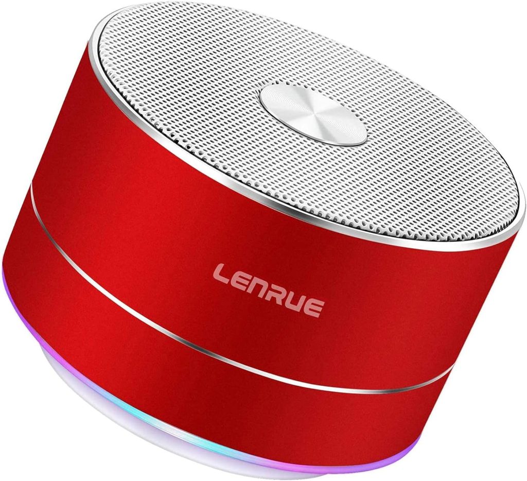 LENRUE Portable Wireless Bluetooth Speaker with Built-in-Mic,Handsfree Call,AUX Line,TF Card for iPhone Ipad Android Smartphone and More (Shine Red)
