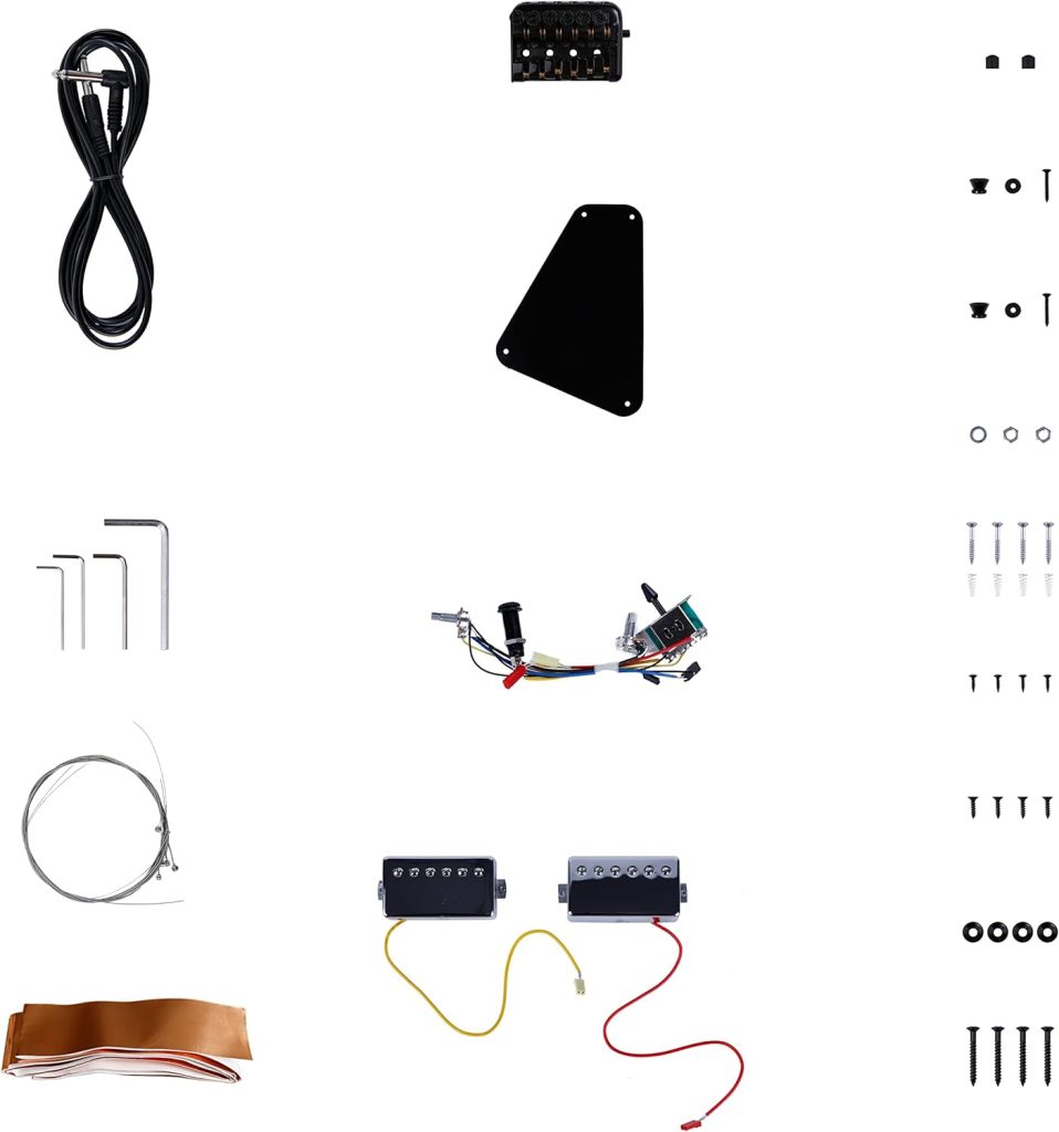 Leo Jaymz DIY Guitar Kit Headless Electric Guitar - Maple and mahogany Neck - Mahogany Body - Pluggable wires