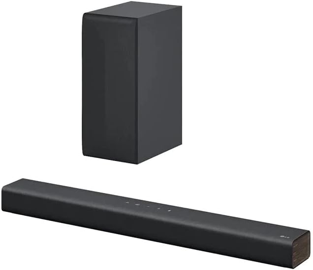 LG Sound Bar and Wireless Subwoofer S40Q - 2.1 Channel, 300 Watts Output, Home Theater Audio Black