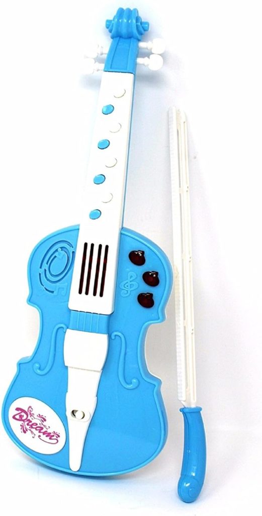 LilPals Amazing Child Prodigy Violin Toy - High Tech Musical Instrument with 12 Music Demo Sounds and Flashing Lights (Blue)