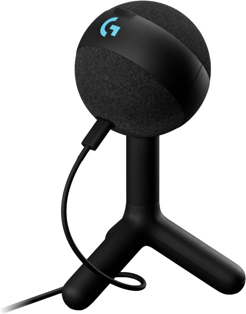 Logitech G Yeti Orb Condenser RGB Gaming Microphone with LIGHTSYNC, USB Mic for Streaming, Cardioid, USB Plug and Play for PC/Mac - Black