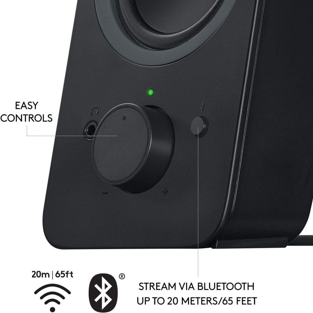 Logitech Z207 2.0 Multi Device Stereo Speaker (Black), 9.5 x 3.5 x 4.9Quot;