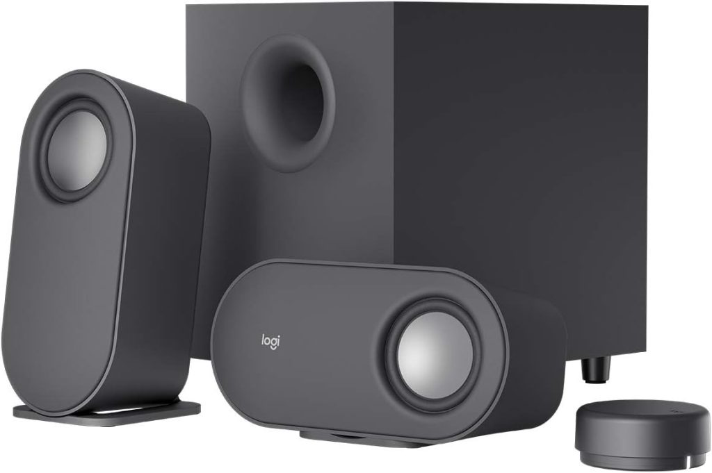 Logitech Z407 Bluetooth Computer Speakers with Subwoofer and Wireless Control, Immersive Sound, Premium Audio with Multiple Inputs, USB Speakers, Black