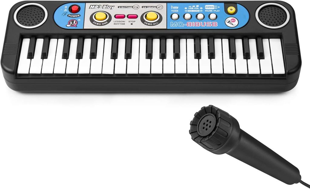 Lonian 37 Keys Kids Piano Keyboard, Mini Electronic Piano Keyboard Toy for Kids Birthday Christmas Day Gift